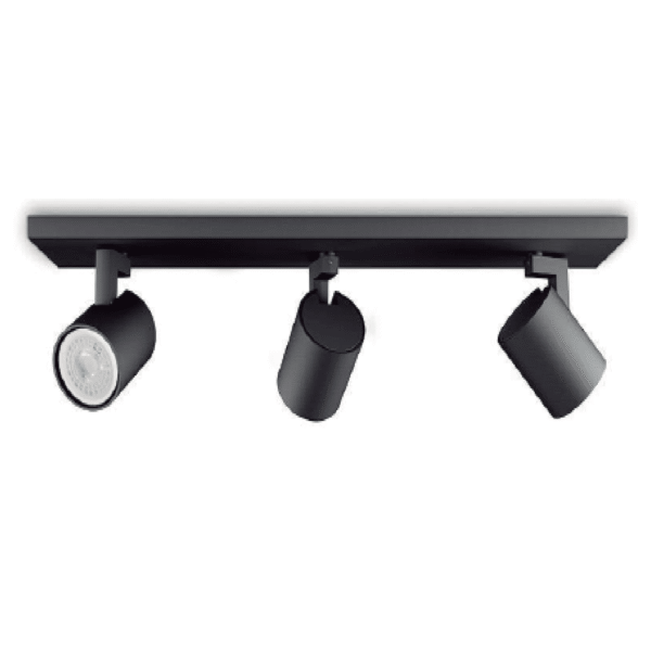 BARRA SOB. TRIPLE GU-10 NEGRO MATE P3