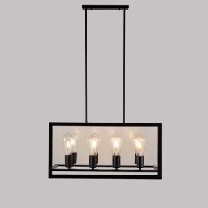 LAMPARA COLGANTE PORTA 8*GU10 NEGRA