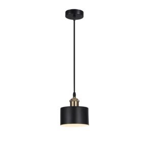 LAMPARA COLGANTE PORTA E27*1 PANTALLA NEGRO