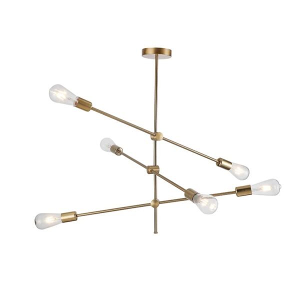 LAMPARA COLGANTE INDUSTRIAL ORO E27*6