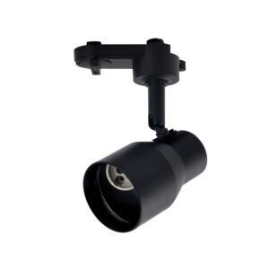 FOCO RIEL PORTA GU10 NEGRO CURVO