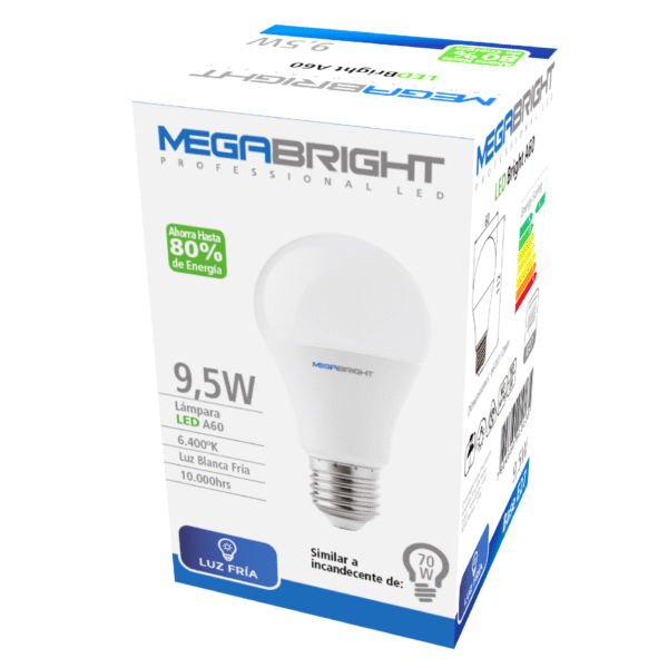 Ampolleta LED  A60 CLASICA 9,5W E-27
