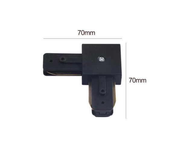 CONECTOR TIPO L PARA RIEL MONOFASICO NEGRO - Imagen 2